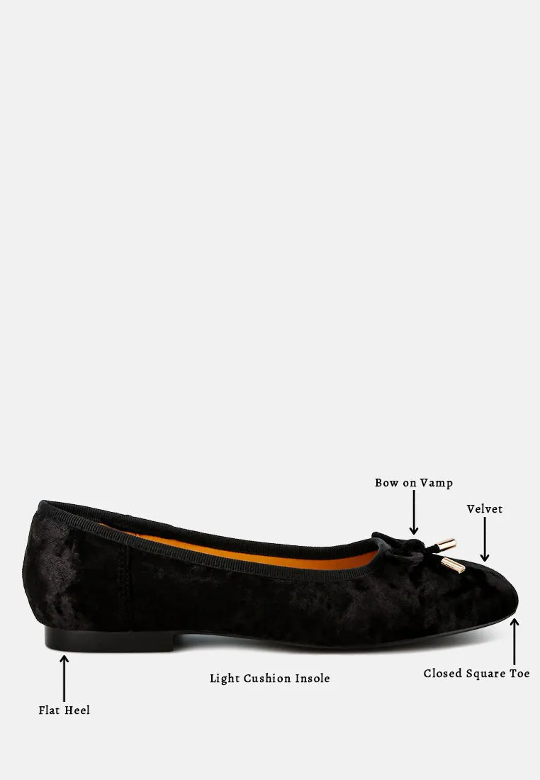 Buckrose Velvet Bow Ballerinas