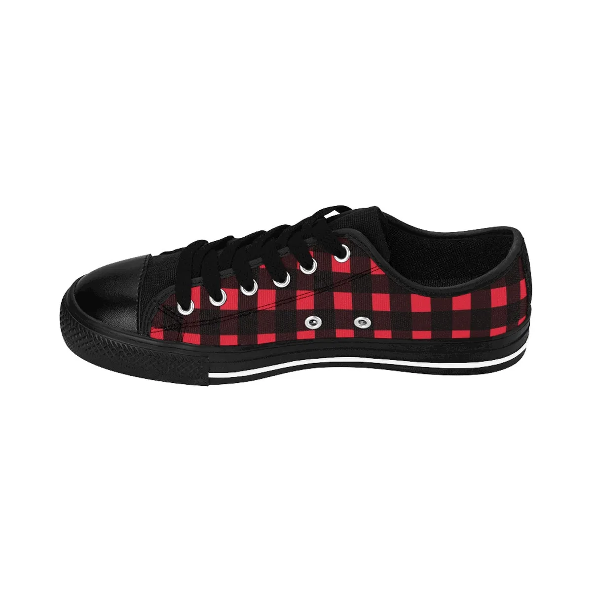 Buffalo Red Women's Sneakers, Designer Plaid Print Women's Casual Running Tennis Shoes