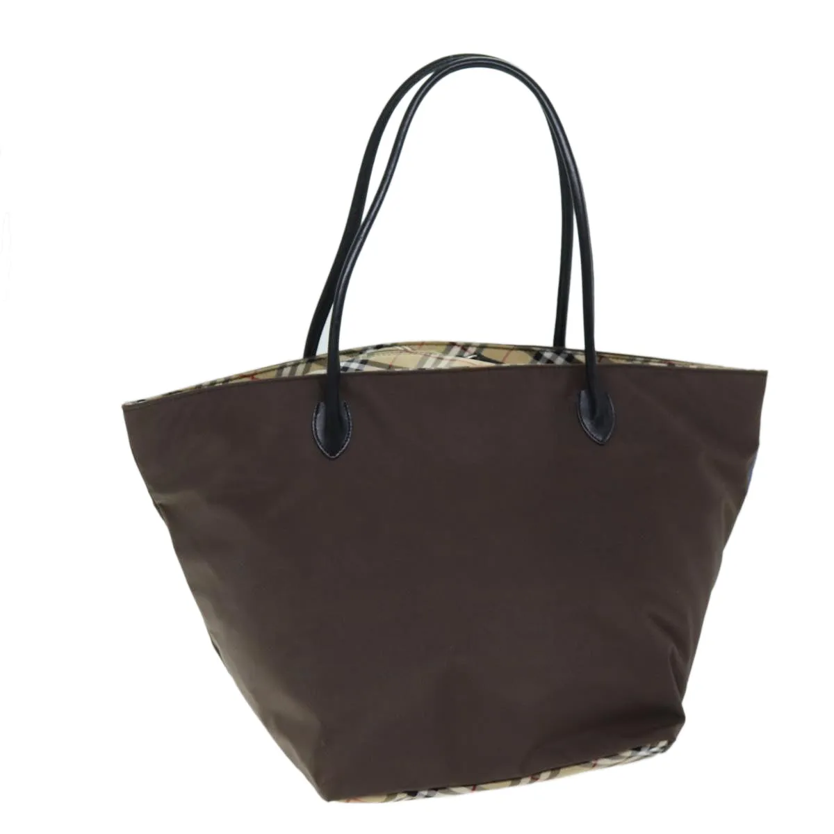 BURBERRYSs Blue Label Nova Check Tote Bag Nylon Brown  bs14252