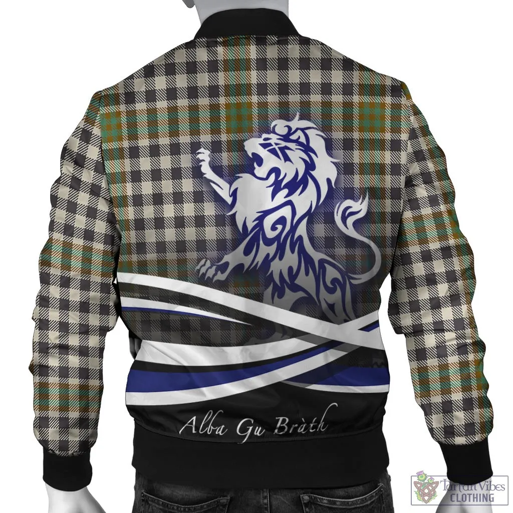 Burns Check Tartan Bomber Jacket with Alba Gu Brath Regal Lion Emblem