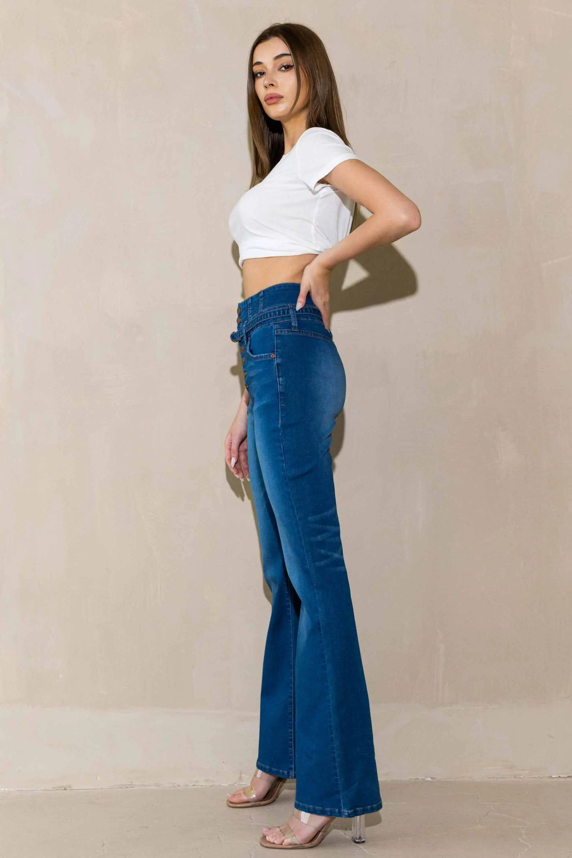 Button Fly Bootcut Jeans