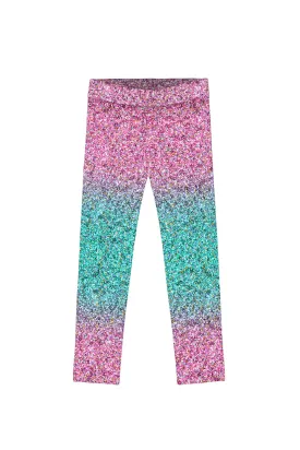 BUY 1 GET 4 FREE! Maldives Lucy Pink & Mint Glitter Print Leggings - Kids