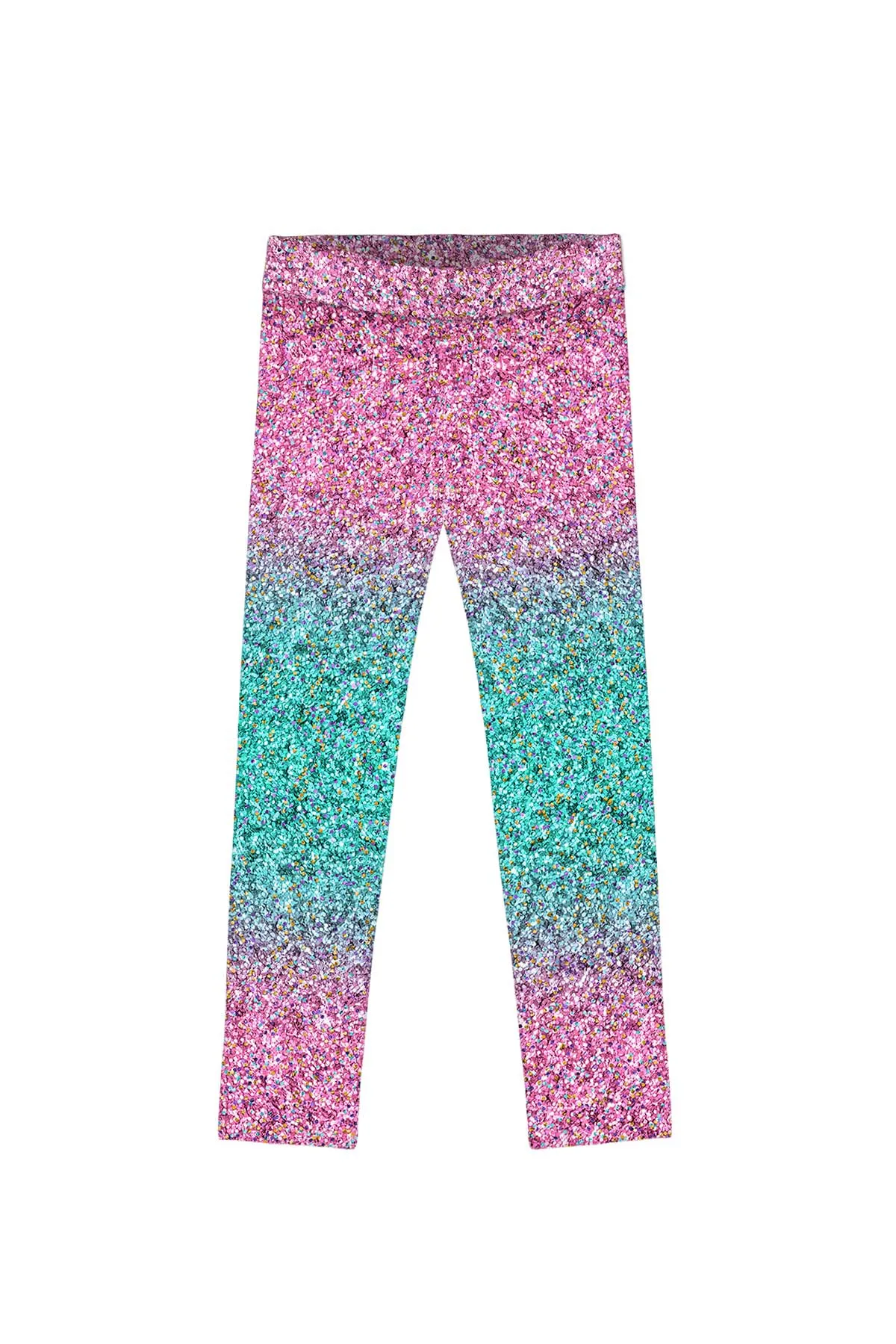 BUY 1 GET 4 FREE! Maldives Lucy Pink & Mint Glitter Print Leggings - Kids