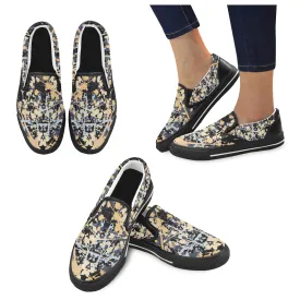 Buy Men's Paint Splatter Print Canvas Slip-on Shoes at TFS