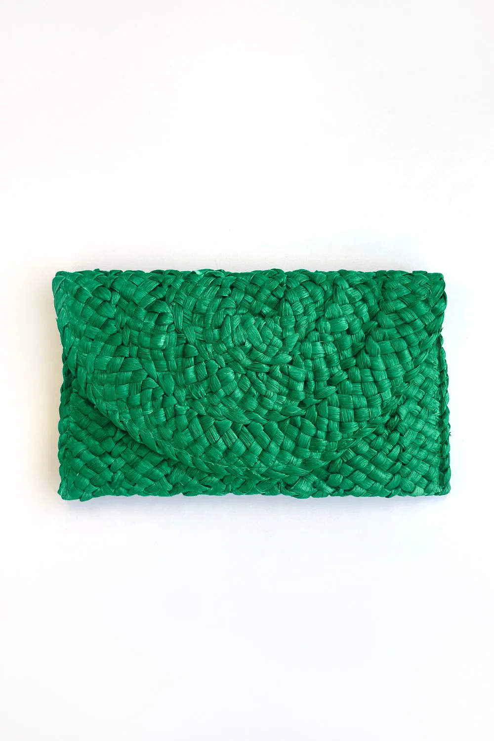 Cabana Raffia Clutch - Green