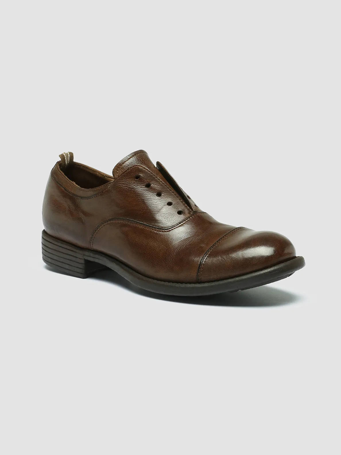 CALIXTE 003 - Brown Leather Oxford Shoes