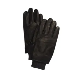 CALVIN KLEIN Black Genuine Leather Fleece Lined Gloves