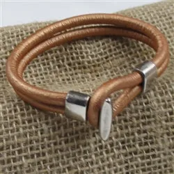 Camel Round Leather Cord Bracelet