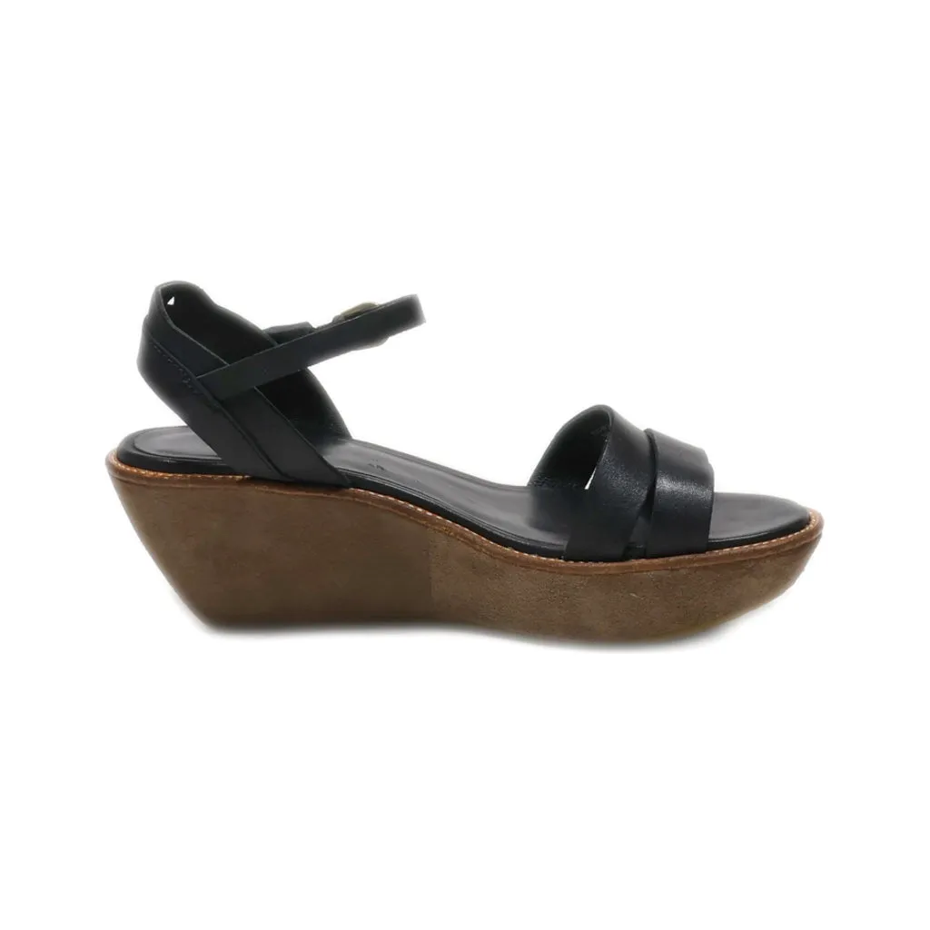 Camper Wedge Shoes Leather Black Colour For Women