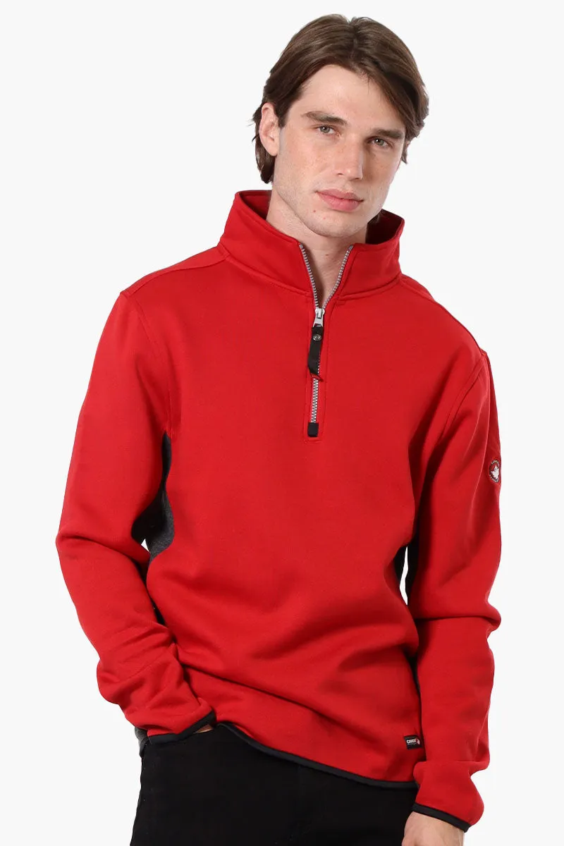 Canada Weather Gear Solid Half Zip Sweatshirt - Red