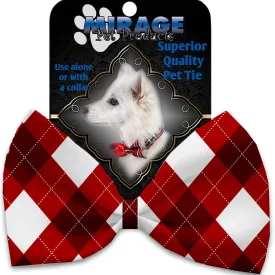 Candy Cane Argyle Pet Bow Tie