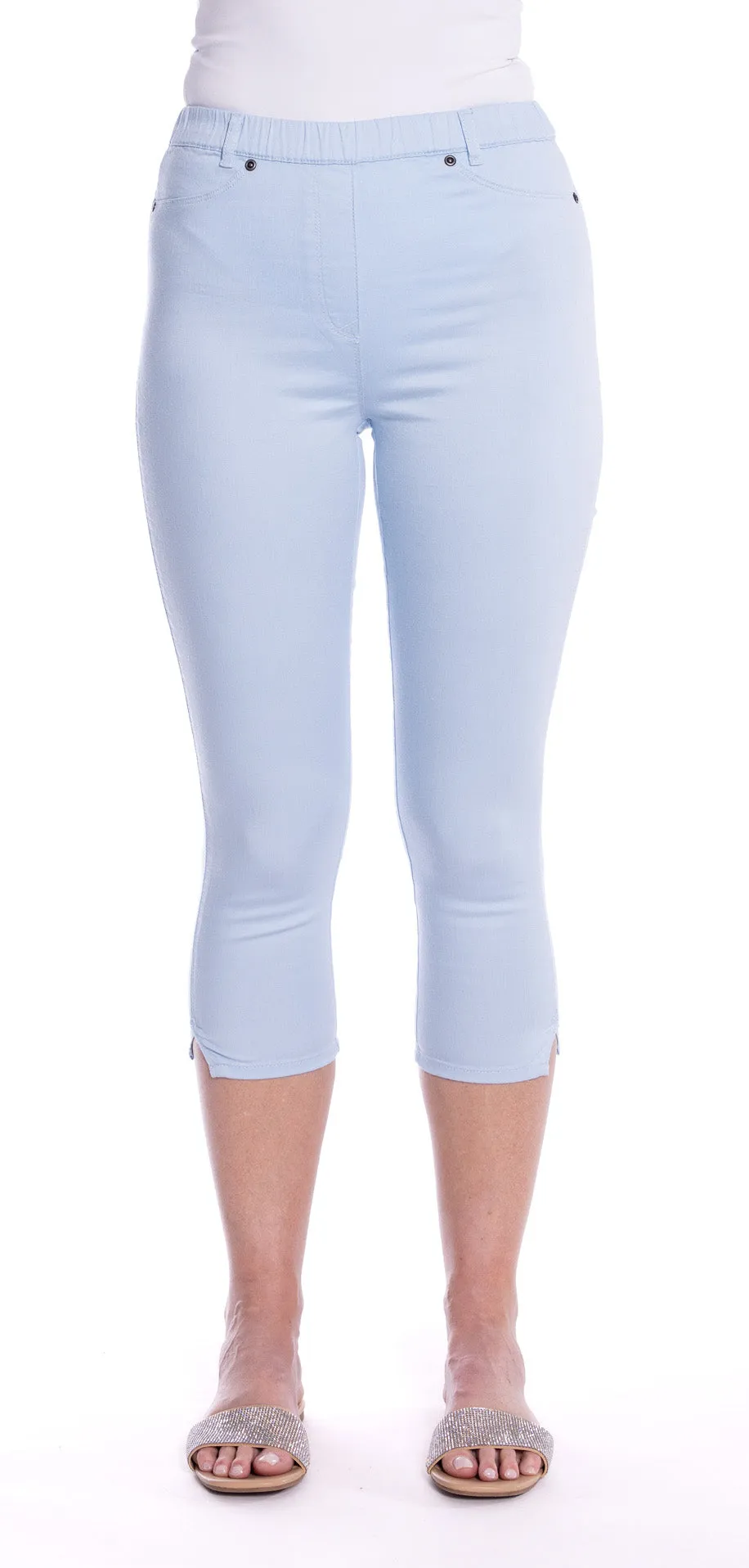 Capri Jeggings by Café Latte - Soft Blue