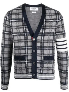 Cardigan With 4Bar In Tartan