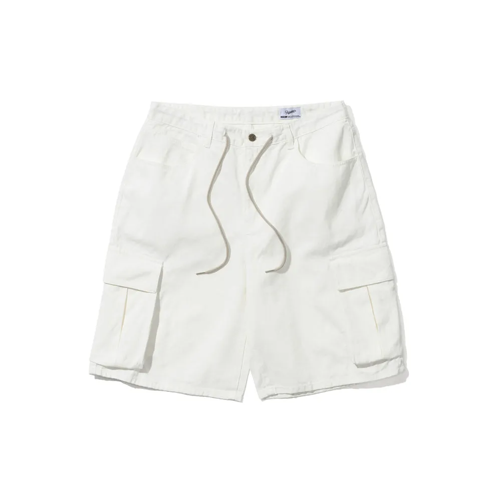 CARGO LOOSEFIT COTTON SHORT PANTS IVORY