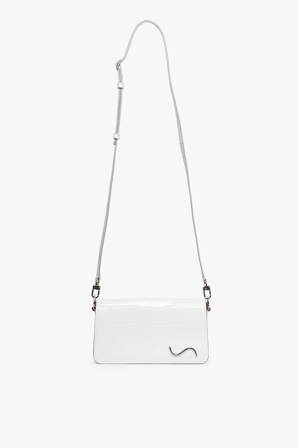 CARMELO CROSSBODY BAG | FRESH WHITE CROC EMBOSSED