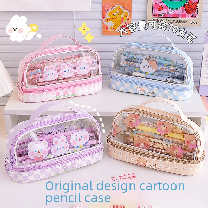 Cartoon Large Capacity Pencil Case