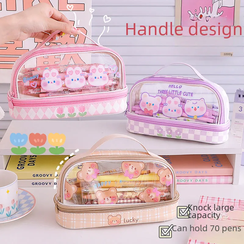 Cartoon Large Capacity Pencil Case