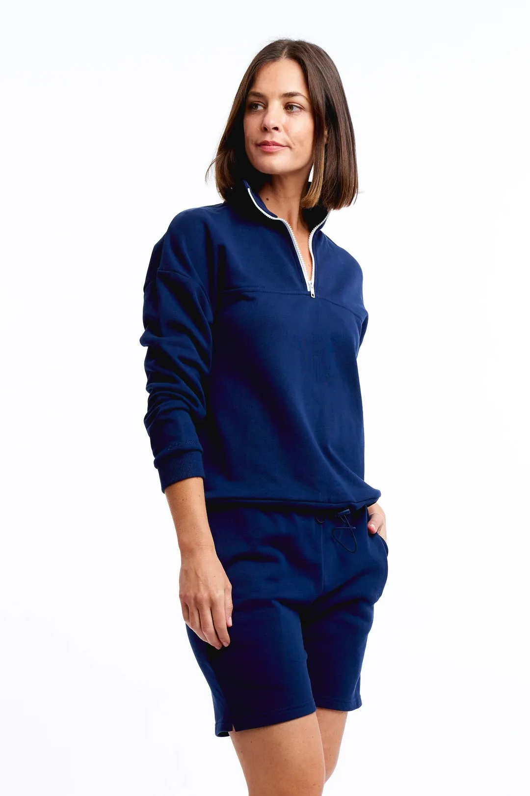 Casa Amuk WOMENS 1/4 ZIP JUMPER - NAVY