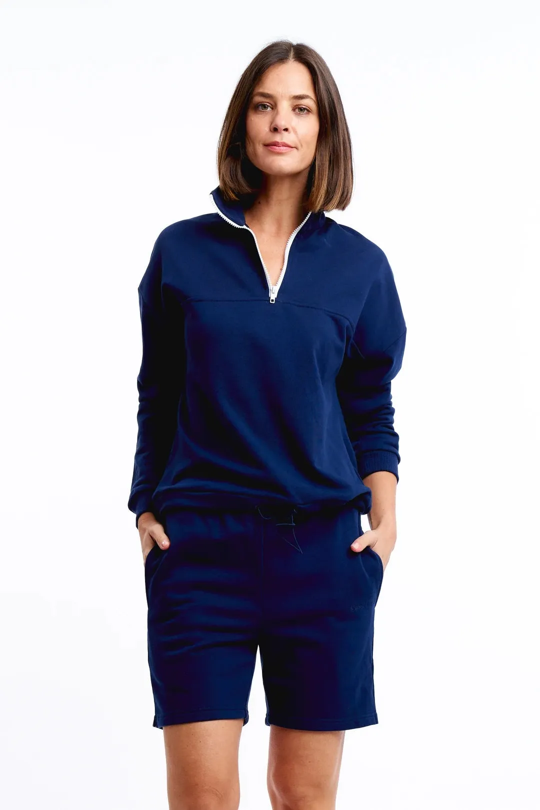 Casa Amuk WOMENS 1/4 ZIP JUMPER - NAVY