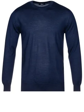 Cashmere & Silk Crew Neck Navy