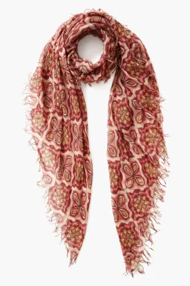 Cashmere and Silk Scarf Pomegranate Crux