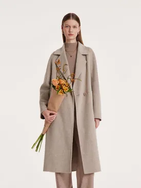 Cashmere Wool Notched Lapel Double-Faced Women Coat