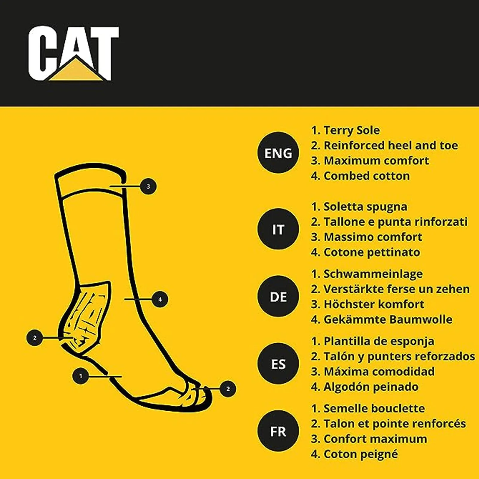 CAT Caterpillar Mens Heavy Duty Socks - Navy