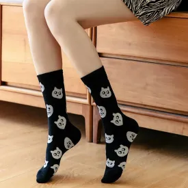 Cat Embroidery Cotton Socks