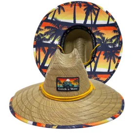 Catch a Wave Straw Lifeguard Hat