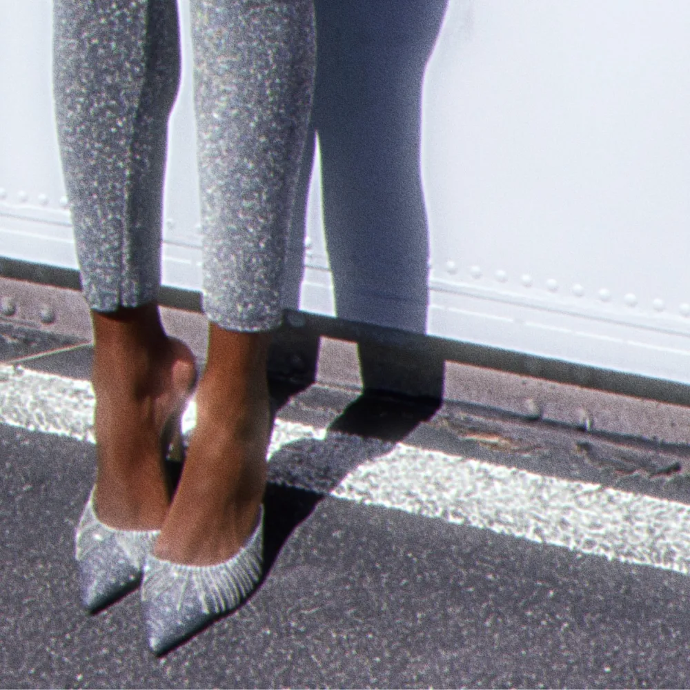 Catherine Vegan Pewter Silver Mules