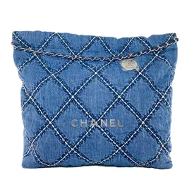 Chanel 22 Small Stitched Denim