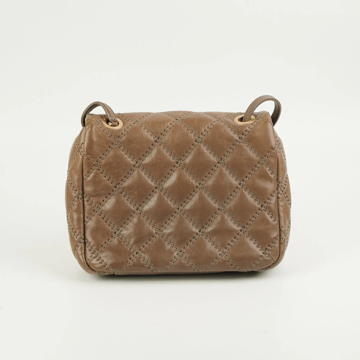 Chanel Quilted Square Flap Lambskin Taupe