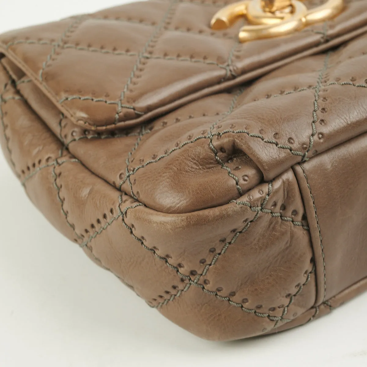 Chanel Quilted Square Flap Lambskin Taupe