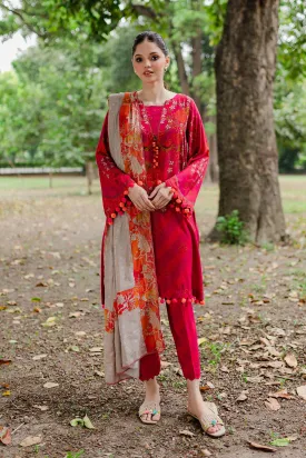 Charizma C-Print Linen Collection with Printed Wool Shawl – CPW-05