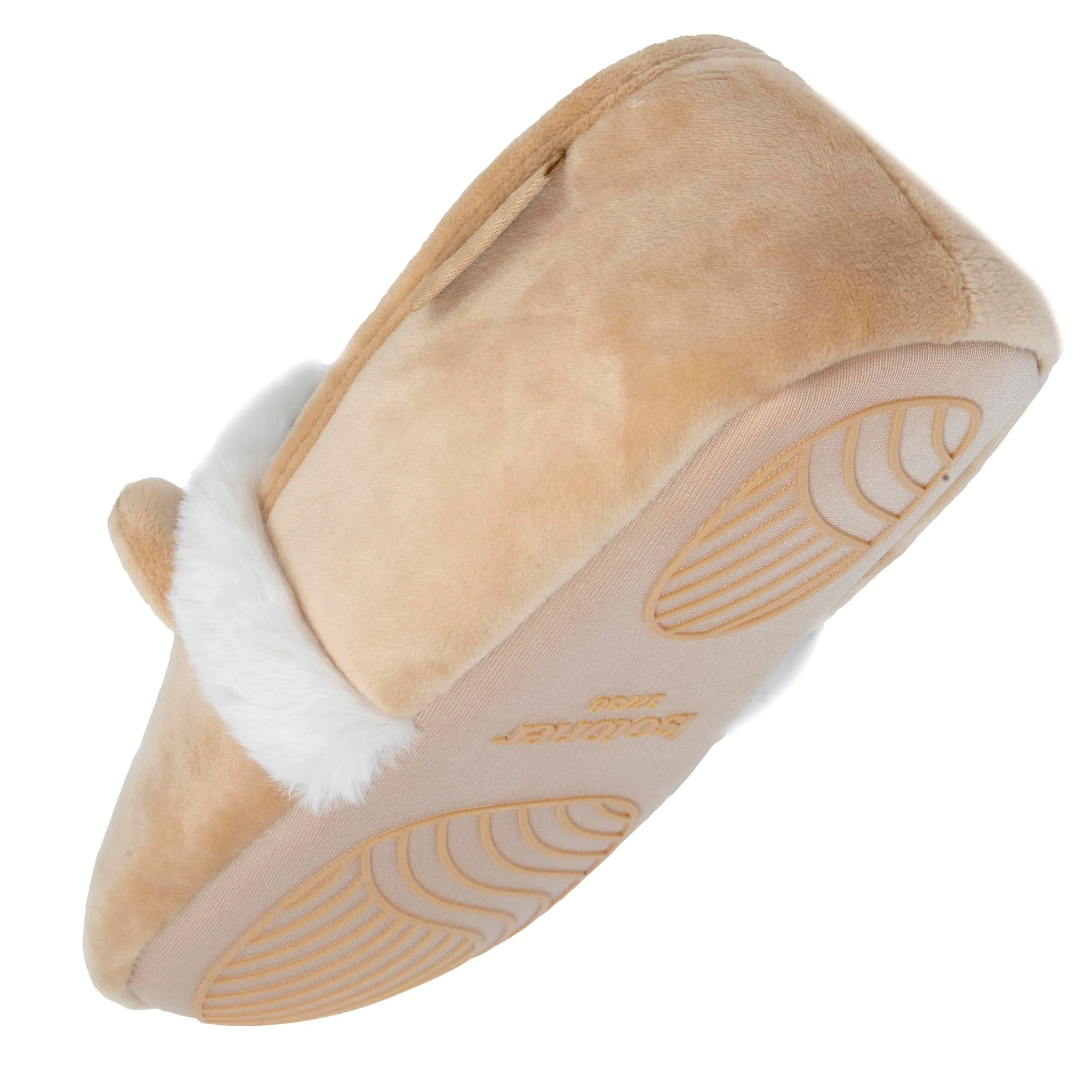 Chausson slippers Femme 3D microvelours Beige