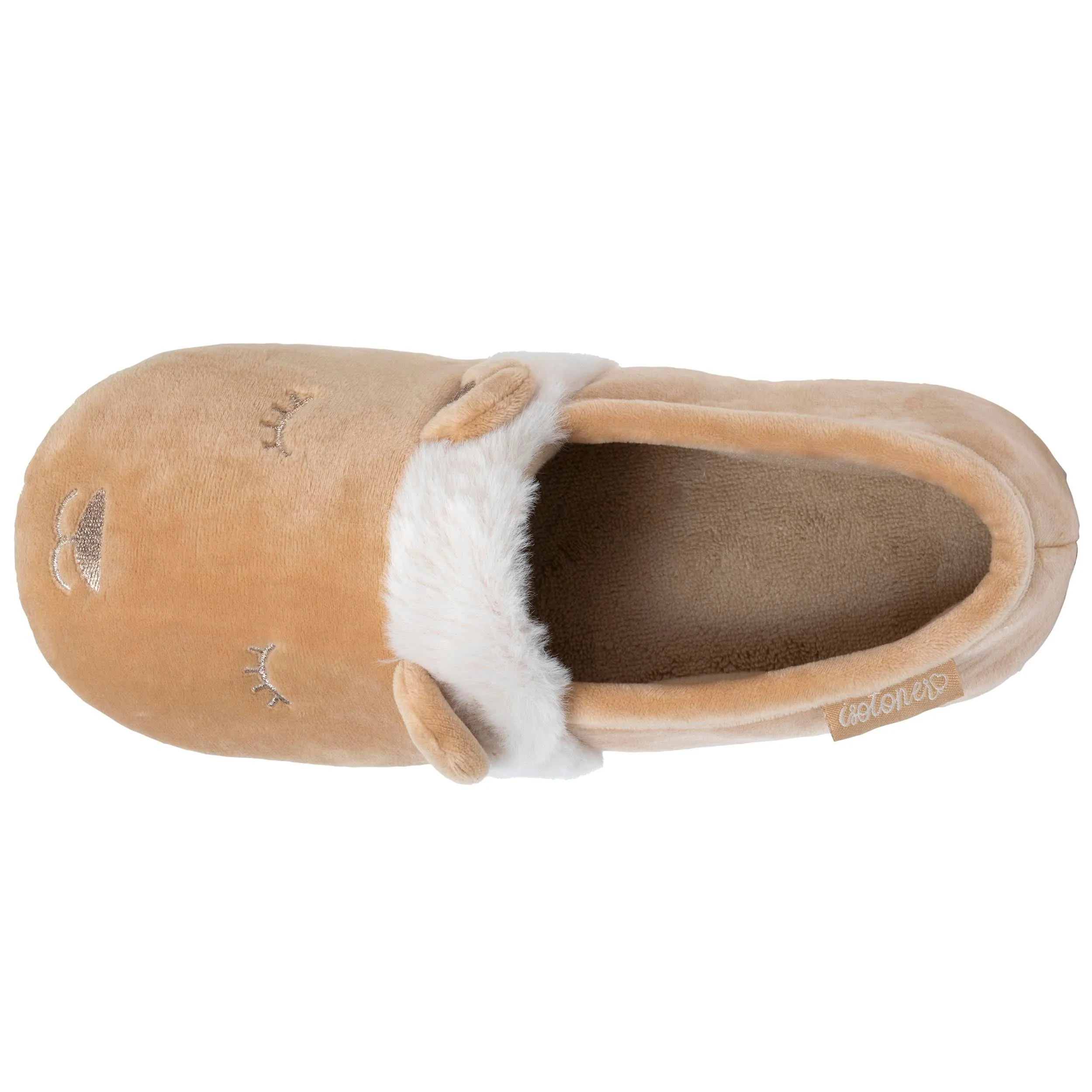 Chausson slippers Femme 3D microvelours Beige