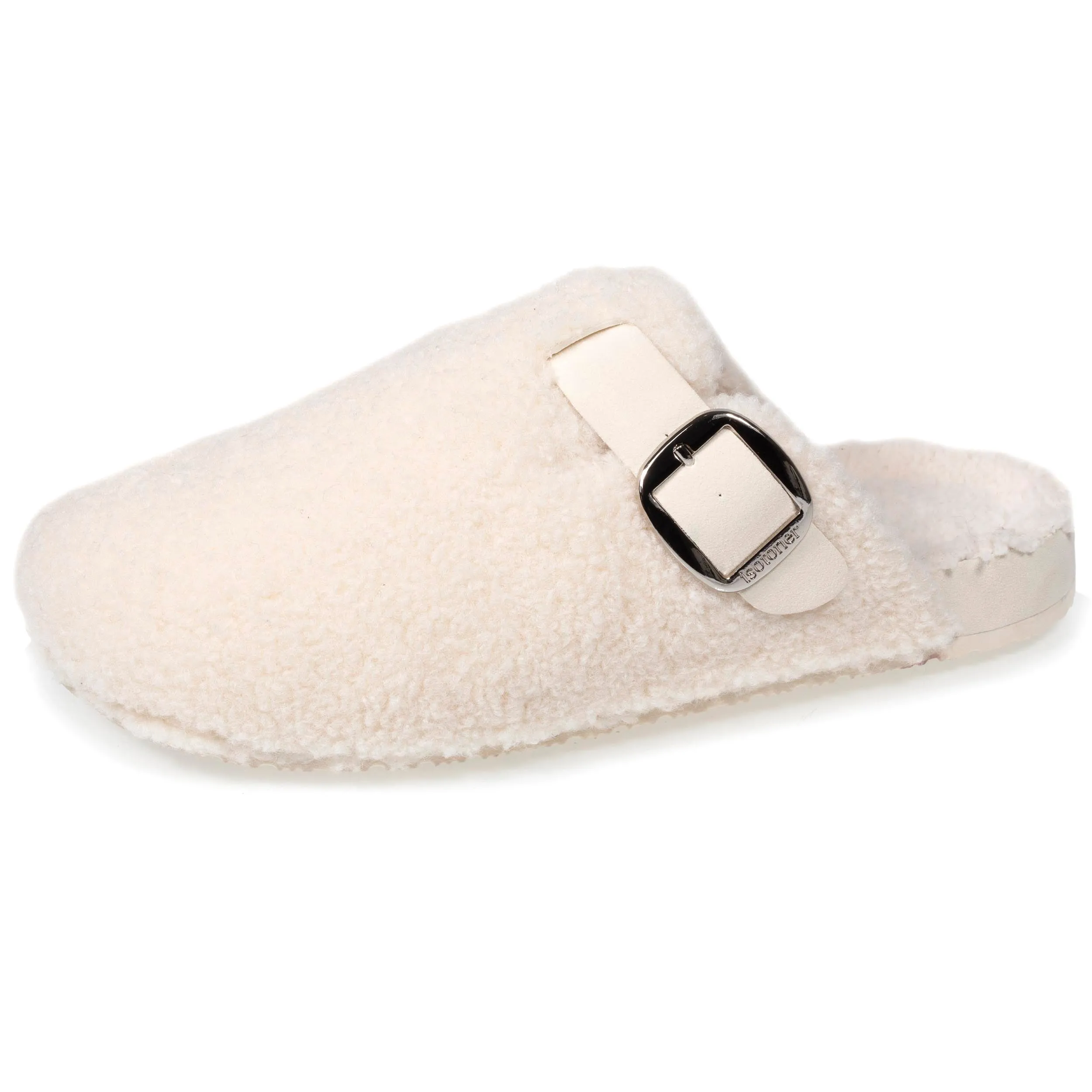 Chaussons mules Femme Sherpa Ivoire