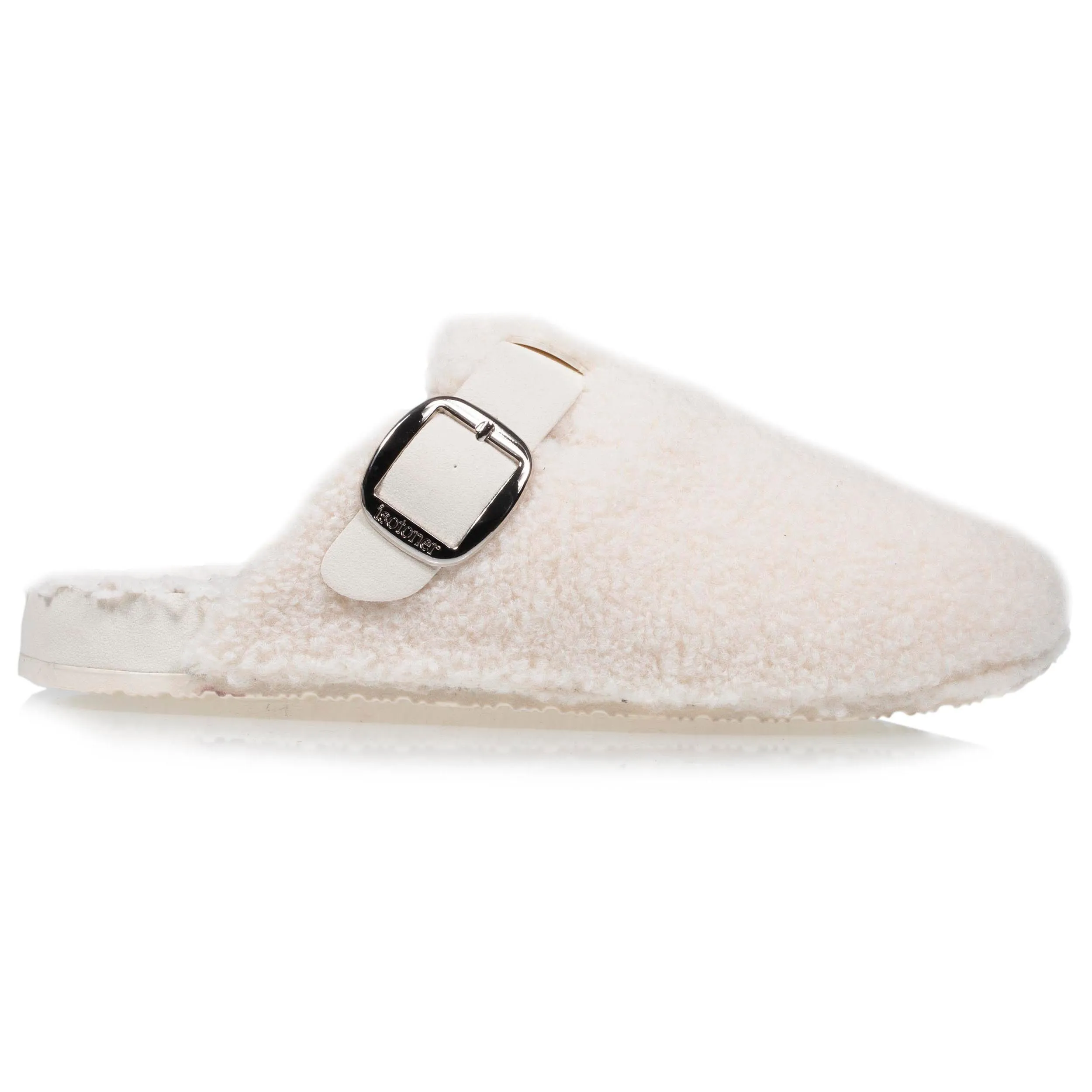 Chaussons mules Femme Sherpa Ivoire