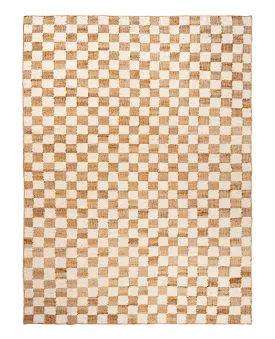 Check Wool Jute Rug - 200 x 300