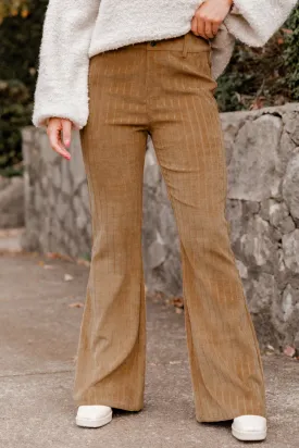 Checker Corduroy High Waist Pants