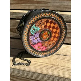 Checker Round Purse