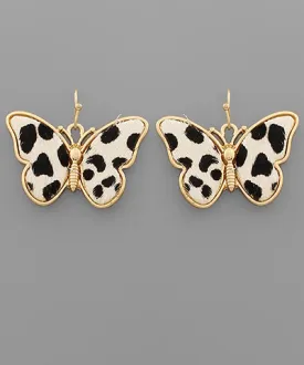 Cheetah Butterfly Dangle Earrings