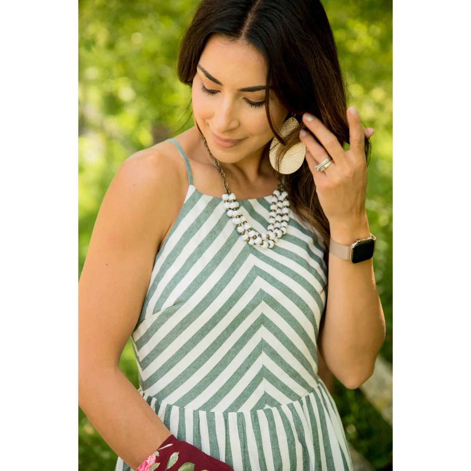 Chevron Ruffle Dress