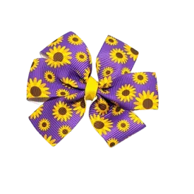 Chica Hair Bow - Sunflowers purple