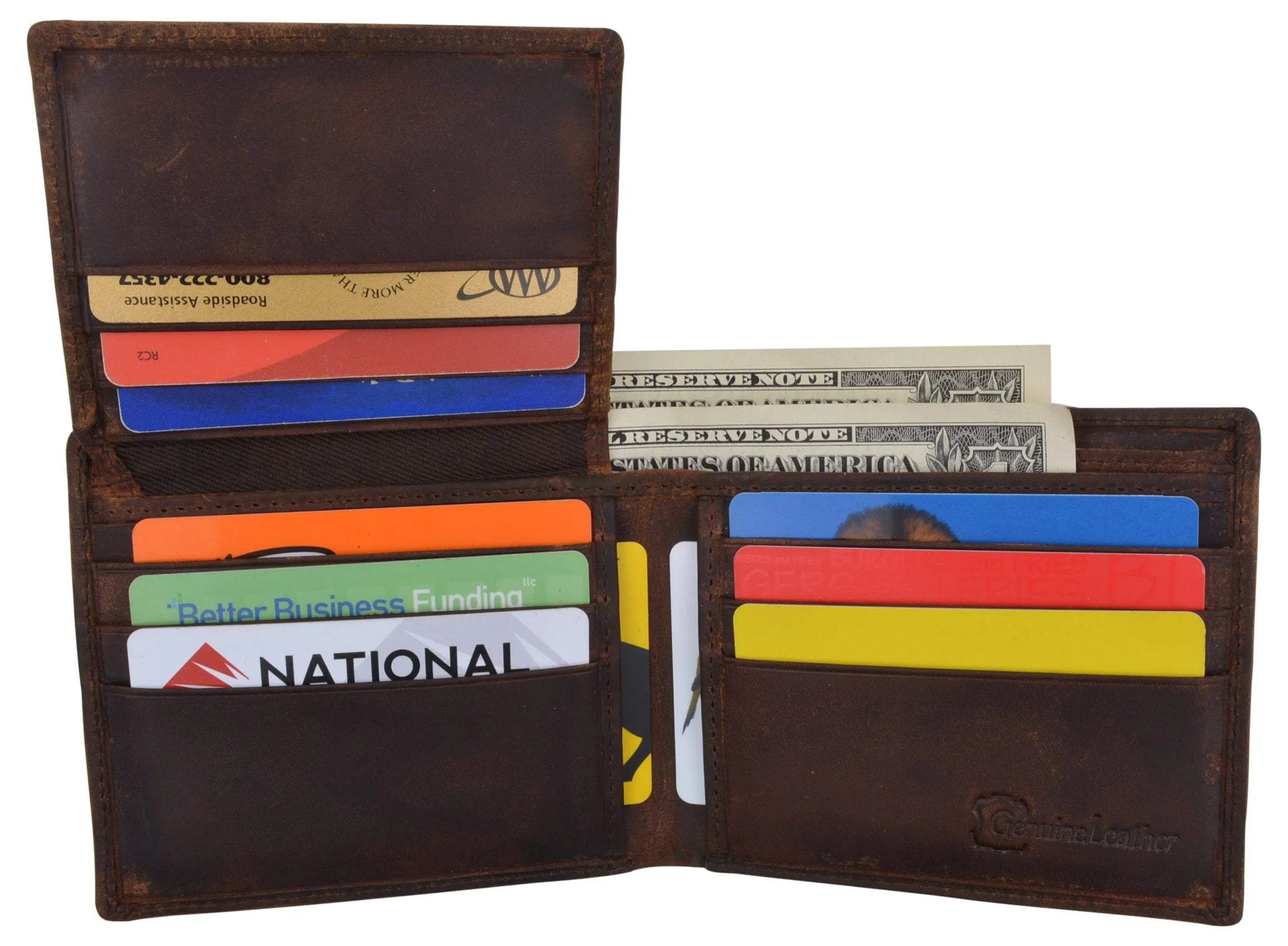 Chicago City Logo RFID Mens Leather Credit Card ID Bifold Wallet