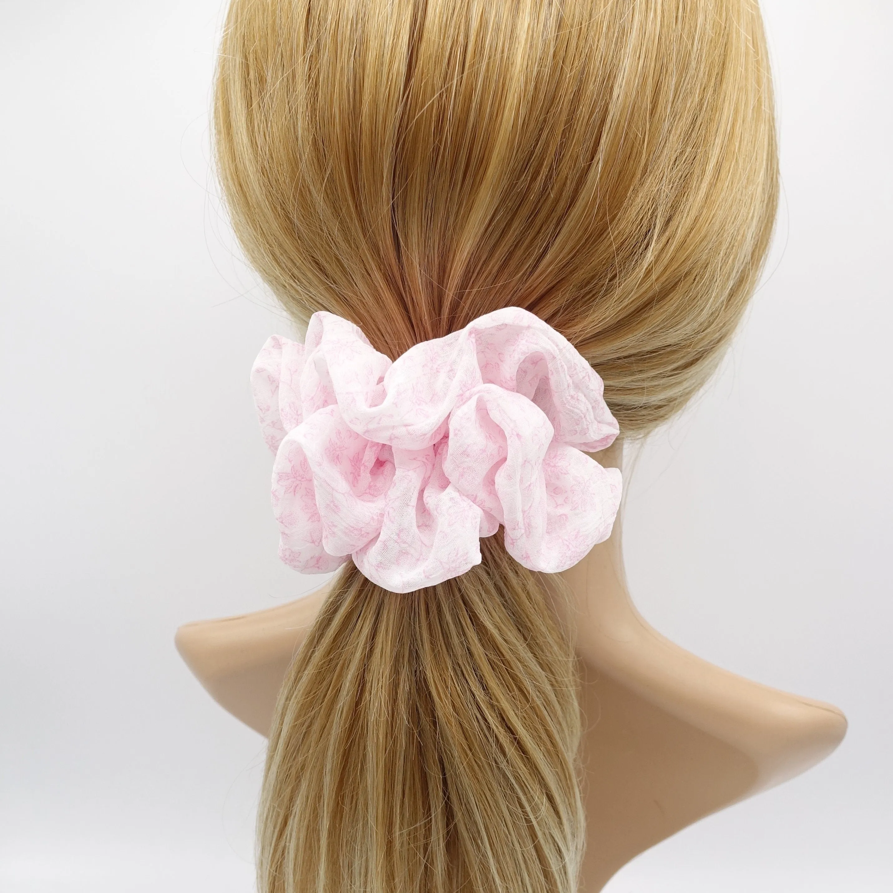 chiffon scrunchies, floral scrunchies, pastel scrunchies for women