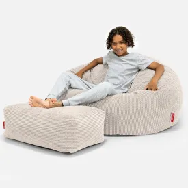 Children's Bean Bag Sofa 6-14 yr - Pom Pom Ivory