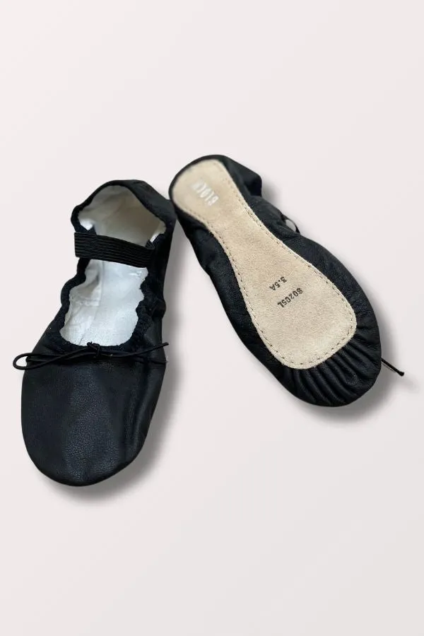 Children's DanSoft Full Sole Leather Ballet Shoes - Black