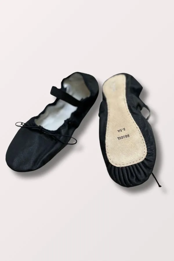 Children's DanSoft Full Sole Leather Ballet Shoes - Black