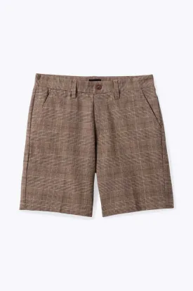 Choice Chino Short 9" - Brown/Cream Houndstooth